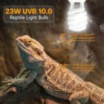 LUCKY HERP UVA UVB Reptile Light 10.0, Desert UVB 150 Compact Fluorescent Lamp, UVB Light for Reptiles 23W, UVA UVB Reptile Light Bulb, UVB Bulb for Reptiles Bearded Dragons Lizards Tortoises Snakes - Image 5
