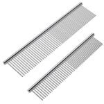 2 Pack Dog Combs with Rounded Ends Stainless Steel Teeth, Cat Comb for Removing Tangles and Knots, Professional Grooming Tool for Long and Short Haired Dog, Cat and other pets, 6.3IN/7.4IN - Image 2