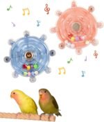 2 Pcs Bird Toys for Parakeets, Budgie Toys, Spinning Wheel Parrot Toys, Chewing Exercisers, Interactive Bird Cage Toys for Budgies, Cockatiels, Lovebirds, Parakeets, Conures and Small to Medium Birds - Image 2