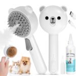 4 in 1 Pet Steam Brush for Cat & Dog, Cat Steam Brush for indoor Cats, Self Cleaning Shedding & Grooming Tool with Waterless Shampoo, Pet Spray Hair Removal Comb with Release Button & Water Tank - Image 2