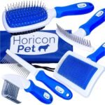 6 In 1 Premium Dog Brush Set - Dog Grooming Brushes - Ball Pin & Bristle Brush, Curved Blade Dematting Comb, Slicker Brush, Deshedding Edge Comb, Detangling Pet Comb - Image 2
