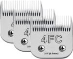Audoc 3Pack 4FC Blades for Dog Grooming Blades Compatible with Andis,Oster A5,Wahl km10 Dog Clippers,Detachable Dog Clipper Blade for Dog Cat Horse Animal,Size-#4FC, 3/8-Inch Cut Length (9.5mm) - Image 2