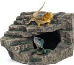 Beared Dragon Tank Accessories for Adults, Snake Hide, Reptile Tank Accessories, Perfect Natural Large Reptile Hide, Professional Turtle Basking Platform (E-Large) - Image 2