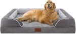 Comfort Expression Orthopedic Dog Bed for Extra Large Dogs 42x30 Inch, Waterproof Egg Crate Foam XL Pet Bed with Removable Bolsters, Dog Couch with Washable Cover & Non-Slip Bottom, Grey - Image 2