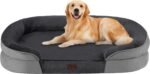 Dwanton Orthopedic Dog Bed for Large Dogs with Gel Memory Foam, Waterproof Dog Sofa, Washable Pet Bed with Four Sided Bolster Cushion, Removable Cover & Non-Slip Bottom, 42", Dark Gray - Image 2