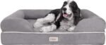 Friends Forever Large Dog Bed, Orthopedic Pet Sofa Memory Foam Mattress, Calming Dog Couch, Wall Rim Pillow, Water Resistant Liner, Washable Cover, Non-Slip Bottom, Chester, Large Grey - Image 2