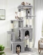 Globlazer Cat Tower for Indoor Cats, Heavy Duty Cat Trees for Large Cats Adult Big Cats Maine Coon Cat Tree Tower with Scratching Post, Extra Large Top Perch, Cat Condos, F61, Light Grey, 61inch - Image 2