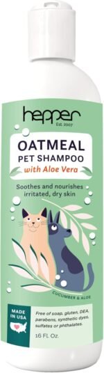 Hepper Oatmeal Shampoo for Dogs, Cats and Other Pets - All Natural Pet Shampoo: No Dog Soap, Cat Soap or Pet Soap - Dog Shampoo Sensitive Skin, Dog Dry Skin, Dog Itchy Skin Treatment -Cucumber & Aloe - Image 2