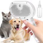 Pet Steam Brush, Shower Bath Brush, Grooming Water Brushes for Long & Short Haired Pets, Cat Steam Brush, Dog Brush for Shedding, Mist Spray Hair Removal Comb(White-Excluding Waterless Shampoo) - Image 2