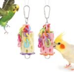 Wontee Bird Chewing Toys Bird Beak Grinding Stone Calcium Parakeet Treats for Budgies Cockatiels Conures Quaker Senegal Parrot (Random Color) - Image 2