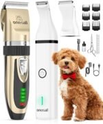 oneisall Dog Clippers and Paw Trimmer Kit 2 in 1 Low Noise Cordless Dog Clippers for Grooming Pet Hair Trimmers for Small and Large Dogs Cats Animals - Image 2