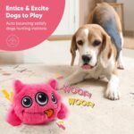 Petbobi Interactive Dog Toys for Boredom - Moving Dog Toy for Stimulating Play, Pet Plush Squeaky Ball for Small Medium Breeds with 4 Batteries, Pink - Image 4