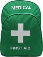Red Emergency Bag First Aid Backpack Empty Medical First Aid Bag Treatment Trauma Bags for Camping Pet Dog Cat (Green White) - Image 3