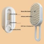 Cat Steam Brushes for Shedding, 4 in 1 Rechargeable Steam Brush for Cats and Dogs,Grooming Comb with Spray - Image 5
