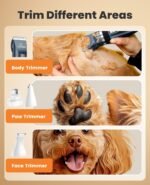 oneisall 4 in 1 Dog Clippers and Paw Trimmer Grooming Kit, Low Noise Cordless Dog Clippers for Grooming Pet Hair Trimmers for Small and Large Dogs Cats Animals - Image 4