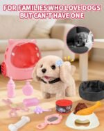 23 Pcs Walking Dog Toy for Kids 3-5 5-7, Electronic Interactive Puppy with Carrier & Leash, Realistic Barking Wagging Tail Plush Dog, Pretend Play Birthday Gifts for Girls 4 6 8 Year Old - Image 5