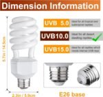 UVB Reptile Light Bulb 10.0, 23W UV Spiral Compact Florescent Terrarium Lamp Ideal for Desert Reptiles Bearded Dragons Lizard Tortoise Iguanas Chameleons Snake - 2 Pack - Image 3