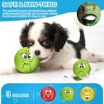3.14" Squeaky Dog Toys Funny Smile Face Chewing Latex Rubber Soft Fetch Play Interactive Squeaky Dog Balls for Puppy Small Medium Pet Dog (3PCS) - Image 3
