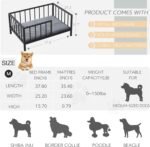OSCHF Dog Bed with Rails - Elevated Pet Metal Bed Frame with Solid Wood Board and Washable Soft Mat for Medium Dog Indoor or Outdoor Use, 25.2" x 37.8", Black - Image 3