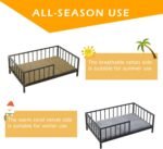 OSCHF Dog Bed with Rails - Elevated Pet Metal Bed Frame with Solid Wood Board and Washable Soft Mat for Medium Dog Indoor or Outdoor Use, 25.2" x 37.8", Black - Image 5
