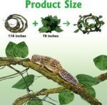VCEPJH Large Reptile Vines Thick Terrarium Plants 118 Inches Long Flexible Climbing Branch Snake Tank Accessories Greenery Habitat Decor for Bearded Dragon Chameleon Gecko Frog Lizard (L) - Image 3