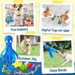 KIPRITII 9-Pack Interactive Puppy Dog Toys for Small Dogs No-Stuffing Squeaky Octopus-Shaped Toy, Cute Plush & Engaging Chew Toys for Puppy Teething to Keep Them Busy - Image 5