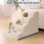 Airpanda Dog Steps for Bed, 4 Step Pet Stairs for Small and Medium Dogs, Non-Slip Dog Ramp with Washable Cover, High-Density Support Foam for Easy Climbing,Beige - Image 6