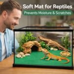 HERCOCCI 2 Pack Reptile Carpet, 39’’ x 20’’ Terrarium Bedding Substrate Liner Reptile Cage Mat Tank Accessories for Bearded Dragon Lizard Tortoise Leopard Gecko Snake (Green) - Image 4