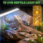 Lustaled 22inch 24W T5 UVB Reptile Light Combo Kit for Tropical & Desert Reptiles, Switchable UVB 5.0, UVB 10.0, Reptile Lamp Terrarium Hood UVB Light for Bearded Dragon, Lizards, Chameleon, Turtle - Image 4