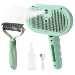 3-in-1 Pet Steam Brush for Dog Cat,Double-Sided Undercoat Rake for Shedding & Grooming,Spray Pet Hair Removal & Deshedding Dematting Comb for Long Short Haired,2 PCS - Image 2