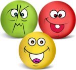 3.14" Squeaky Dog Toys Funny Smile Face Chewing Latex Rubber Soft Fetch Play Interactive Squeaky Dog Balls for Puppy Small Medium Pet Dog (3PCS) - Image 2