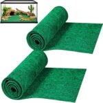 HERCOCCI 2 Pack Reptile Carpet, 39’’ x 20’’ Terrarium Bedding Substrate Liner Reptile Cage Mat Tank Accessories for Bearded Dragon Lizard Tortoise Leopard Gecko Snake (Green) - Image 2