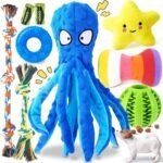 KIPRITII 9-Pack Interactive Puppy Dog Toys for Small Dogs No-Stuffing Squeaky Octopus-Shaped Toy, Cute Plush & Engaging Chew Toys for Puppy Teething to Keep Them Busy - Image 2