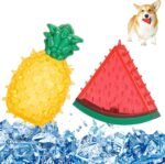 Pawaboo Pet Teether Cooling Chew Toys, Freezable Teething Toy for Puppies, Watermelon and Pineapple Shape Freeze Interactive Toys in Summer, Frozen Dog Treat Training Tools for Small and Medium Dogs - Image 2