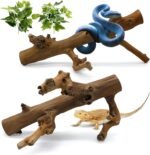 kathson 2PCS Snake Climbing Branch,Reptile Wood Branches Decor, Lizard Natural Polished Wood Climb Accessories,Reptiles Habitat Tank Tree Trunk Decorations for Bearded Dragon Geckos Chameleons Frog - Image 2
