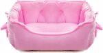 pawstrip Cute Princess Dog Bed Pink Puppy Bed for Small Dogs Breathable Cat Couch Bowknot Pet Cushion Comfortable Kitten Nest Girl Doggy Sofa, Waterproof Bottom (Pink) - Image 2