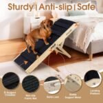 2026 Upgraded Dog Ramp for Couch - Foldable Small Dog Ramp for Bed - 4 Adjustable Height from 12" to 20" - Portable Pet Stairs with Non-Slip Pad - Pet Ramps Use for Low Bed Couch Steps Up to 60LBS - Image 4