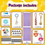 Soulchen Puppy Play Gym with 8 Hanging Toys, Small Dogs Enrichment Interactive Toys 19.7 Inch Pets Indoor Jungle Gym PVC Frame with Bungee Straps Enrichment Activity Center - Image 3