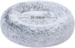 Amazon Basics Washable Donut Pet Bolster Faux Fur Bed with Removable Cover, Anti-Slip Bottom for Dog, Grey, 36" x 36" - Image 6
