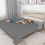 Easy-Going 100% Waterproof Dog Bed Cover Reversible Leak Proof Couch Cover Washable Sofa Cover Furniture Protector Blanket for Pets Kids Children Dog Cat (68x86 Inch, Gray/Light Gray) - Image 3