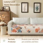 Reversible Dog Bed Cover with Waterproof Lining, Water Resistant Slipcover Furniture Protector and Pet Blanket, Washable Couch Cover for Kids, Dogs, Pets.(Bird/Beige,40"x50") - Image 3