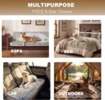 Reversible Dog Bed Cover with Waterproof Lining, Water Resistant Slipcover Furniture Protector and Pet Blanket, Washable Couch Cover for Kids, Dogs, Pets.(Bird/Beige,40"x50") - Image 4