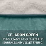 Furhaven Memory Foam Dog Bed for Large/Medium Dogs w/ Removable Bolsters & Washable Cover, For Dogs Up to 55 lbs - Plush & Velvet Waves Perfect Comfort Sofa - Celadon Green, Large - Image 4