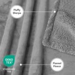 PetAmi Waterproof Dog Blanket for Couch, Extra Large 80x60, Pee Proof Sherpa Fleece Reversible Pet Throw, Furniture Protector for Bed Sofa Crate Kennel, Soft Washable Cover for Dog Cat, Light Grey - Image 4