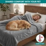 PetAmi Waterproof Dog Blanket for Couch, Extra Large 80x60, Pee Proof Sherpa Fleece Reversible Pet Throw, Furniture Protector for Bed Sofa Crate Kennel, Soft Washable Cover for Dog Cat, Light Grey - Image 5