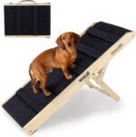 2026 Upgraded Dog Ramp for Couch - Foldable Small Dog Ramp for Bed - 4 Adjustable Height from 12" to 20" - Portable Pet Stairs with Non-Slip Pad - Pet Ramps Use for Low Bed Couch Steps Up to 60LBS - Image 2