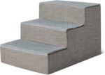 Amazon Basics Dog Steps, 14.4" H, 3-Step Pet Stairs with Non-Slip Bottom for Bed Couch and Sofa, Indoor Dogs and Cats, Grey - Image 2