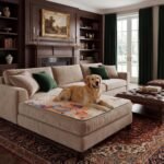 Reversible Dog Bed Cover with Waterproof Lining, Water Resistant Slipcover Furniture Protector and Pet Blanket, Washable Couch Cover for Kids, Dogs, Pets.(Bird/Beige,40"x50") - Image 2