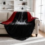 gogobunny Waterproof Blanket for Dogs and Cats, Reversible Flannel Double-Sided Furniture Protector for Couch Sofa Bed Against Spills & Pet Fur (60" x 80", Black/Red) - Image 2