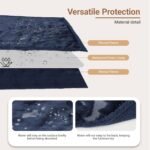 Waterproof Dog Blanket for Large Dogs - Reversible Washable Pet Blanket, Soft Sherpa Fleece Furniture Protector, Cat Throw Bed Couch, Navy, 60"x80" - Image 4